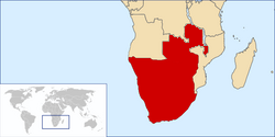 Location of South Africa