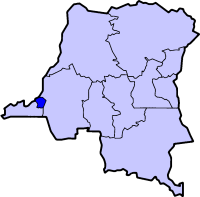 Map of Zaire highlighting the city-province of Kinshasa