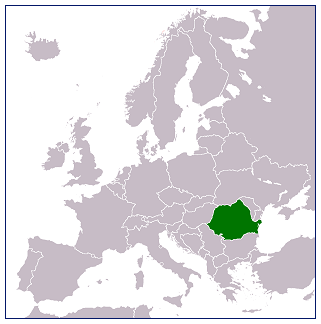 Location of Romania