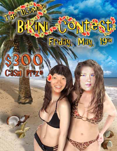 En passant, nous n'avons pas gagné le "bikini contest" mais le concours "white tee-shirt" de la semaine d'après...