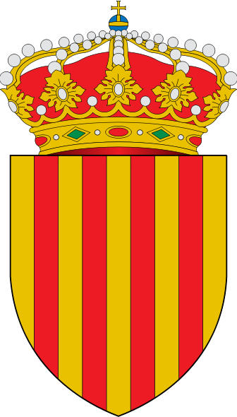 Brasão da Cataluña, uma das origens da família Famadas.