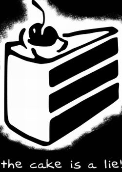 Image:Portal - the cake is a lie.jpg