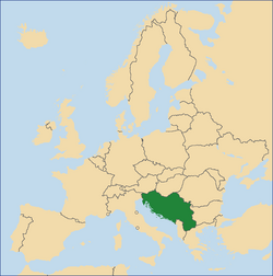 Location of Yugoslavia