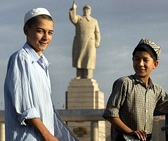 Uygur boys wearing kufi