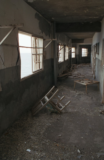 Inside condemned building